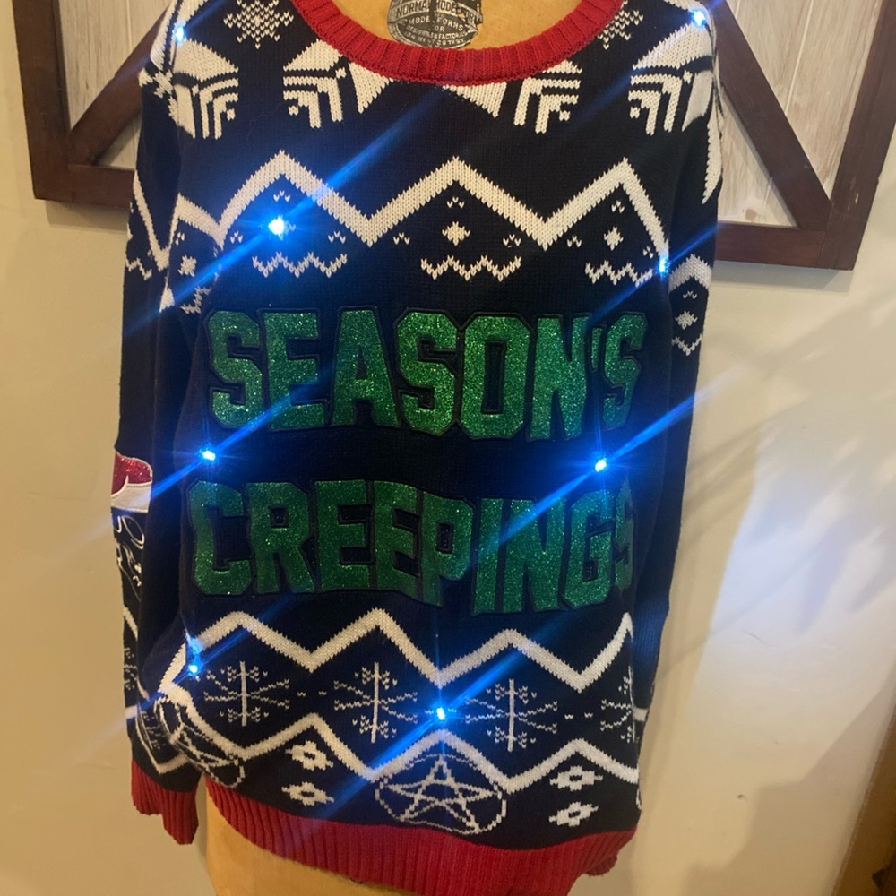 Men's ugly Christmas Sweater with LED Lights